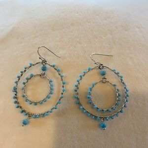 Banana Republic Turquoise and silver hoop earrings